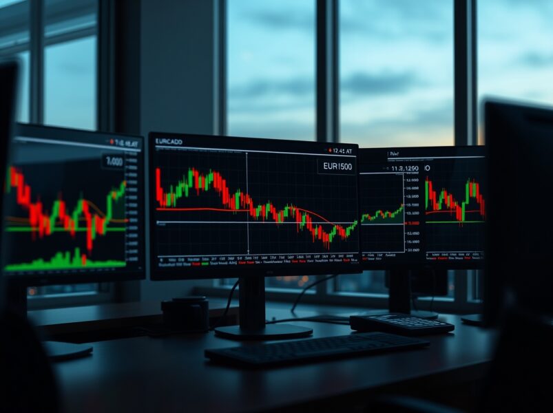 EUR/CAD currency pair chart showing price action below 1.1700 amid heightened risk aversion in forex markets.