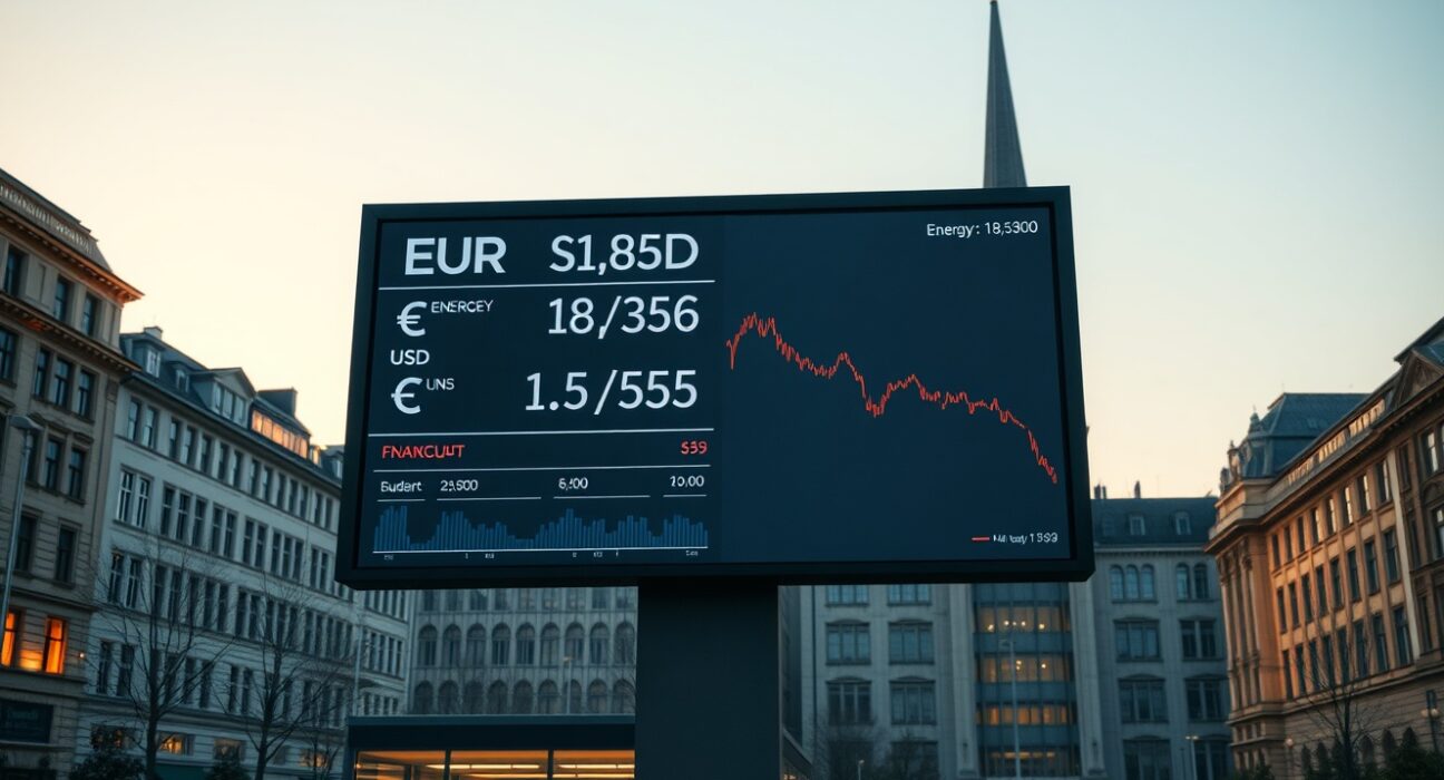 EUR currency pressure analysis showing energy crisis impact on European financial markets in 2025