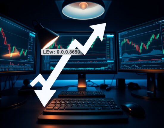 EUR/GBP chart showing a sharp decline to 0.8650 after strong UK PMI data release