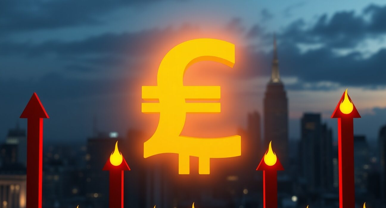 EUR/GBP currency pair chart and UK CPI inflation data showing depressed exchange rate below 0.8700