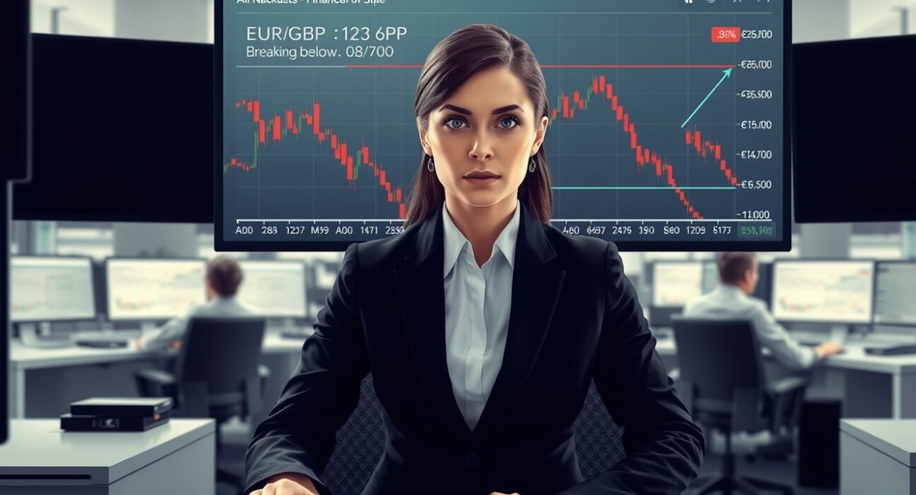 Analyst monitoring EUR/GBP exchange rate falling below 0.8700 on UK economic data.