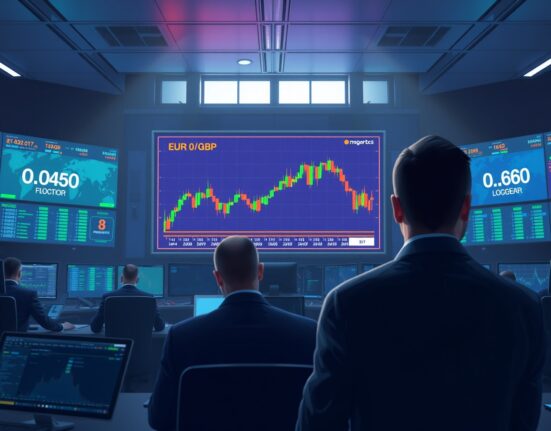 EUR/GBP flat lines above 0.8650 on trading screen as forex market awaits ECB and BoE rate decisions