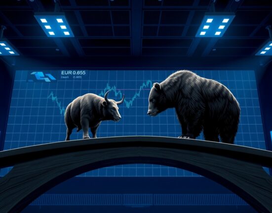 EUR/GBP price forecast chart showing bearish hesitation above 0.8655 level with bears in control