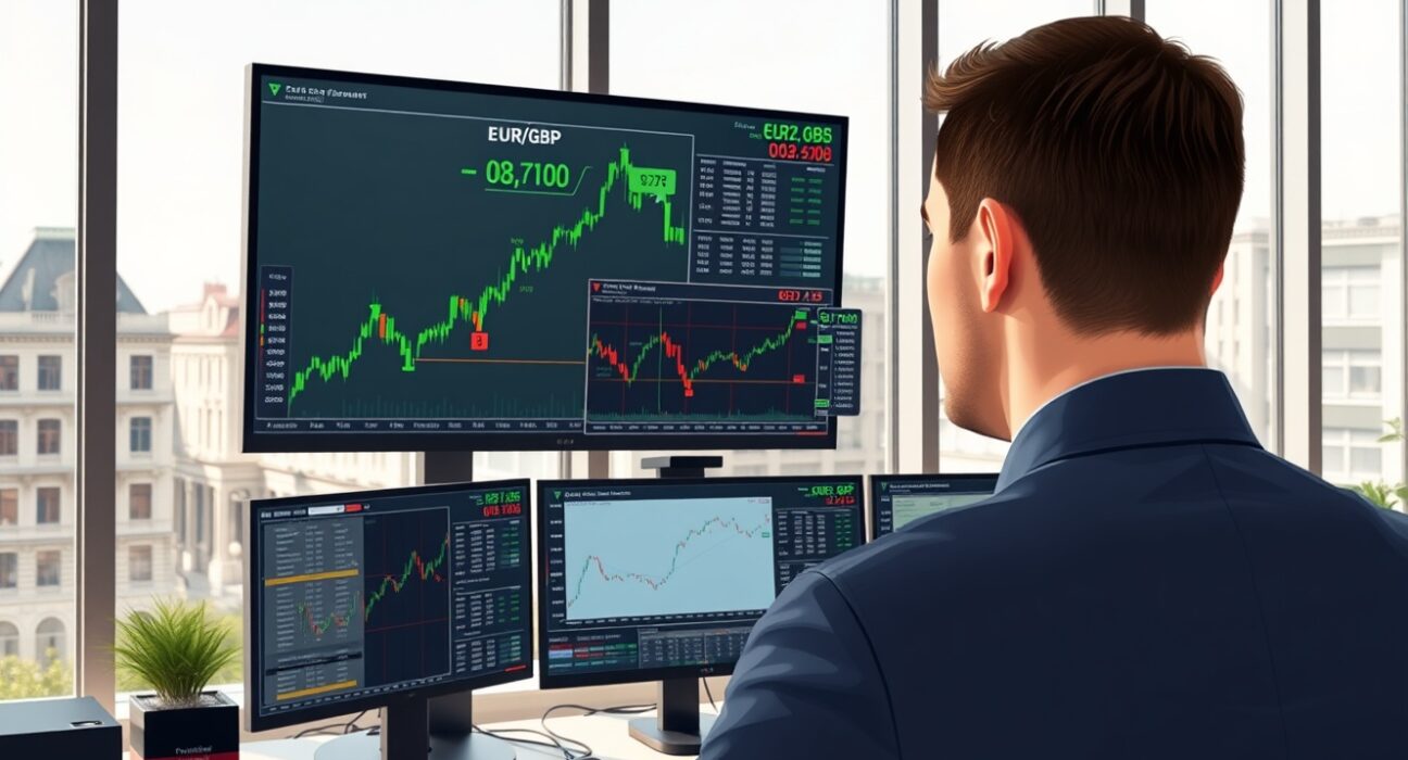 EUR/GBP exchange rate analysis showing currency pair resilience above 0.8700 level