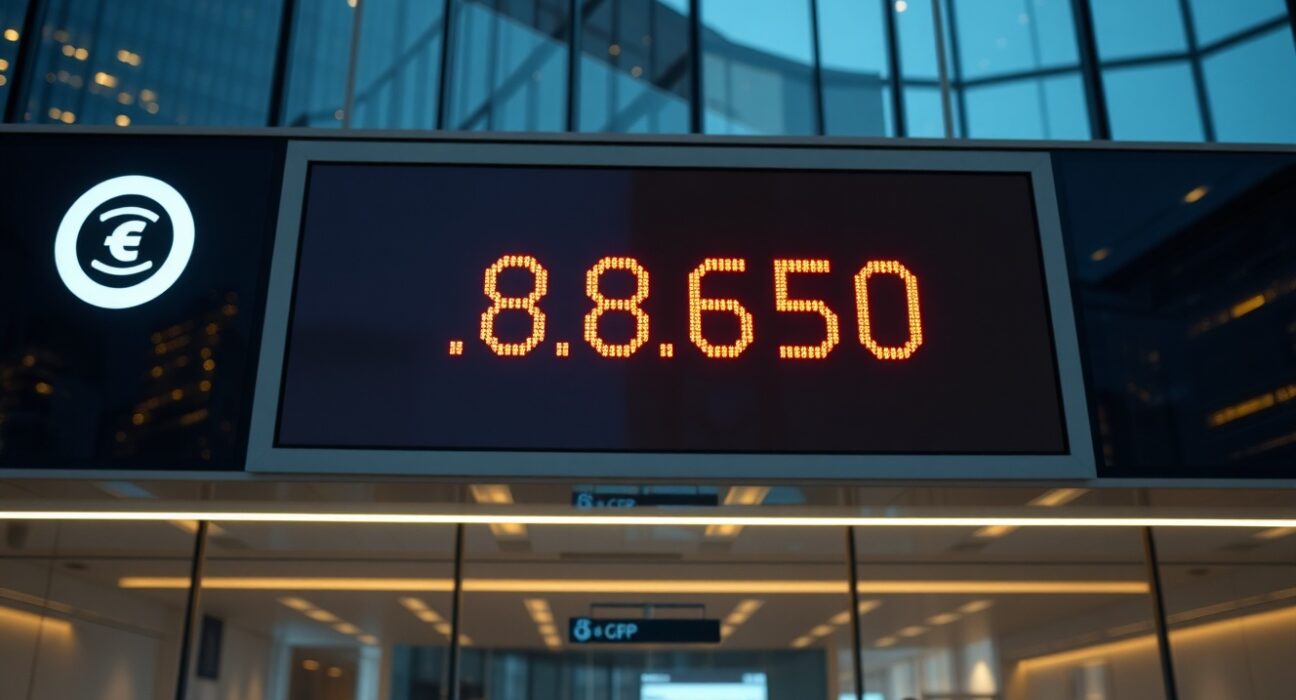 EUR/GBP price forecast steady above 0.8650 with ECB and BoE policy decisions in focus on a digital trading board
