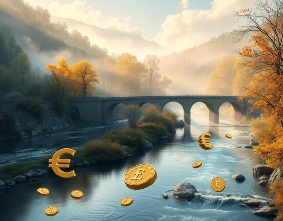 EUR/GBP currency pair analysis showing parallel movement between Euro and British Pound