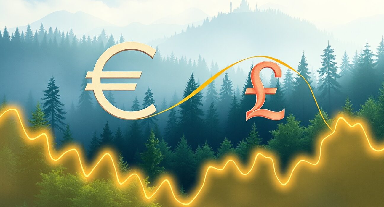 EUR/GBP currency pair technical analysis showing recovery above 200-day moving average with Societe Generale insights