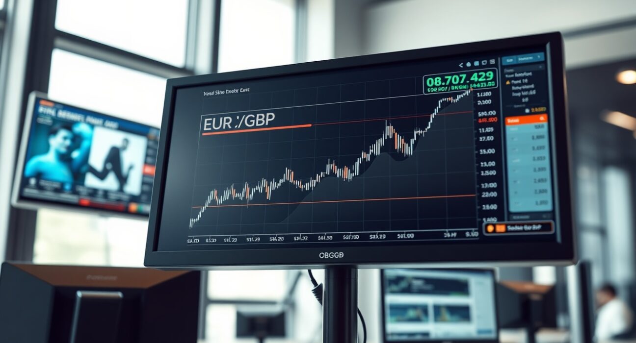 EUR/GBP forex chart analysis showing rise above 0.8700 amid UK political scrutiny.