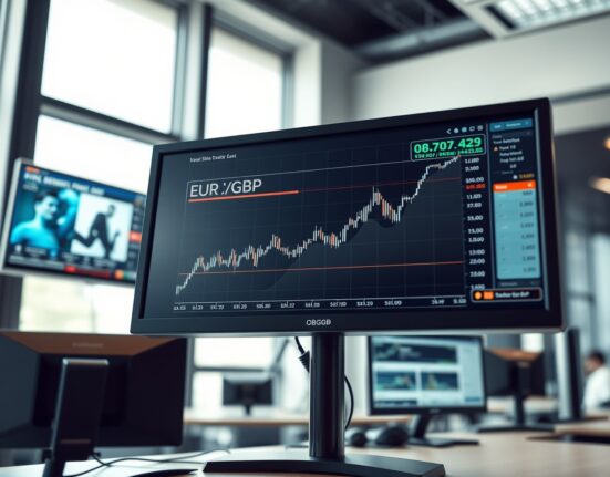 EUR/GBP forex chart analysis showing rise above 0.8700 amid UK political scrutiny.