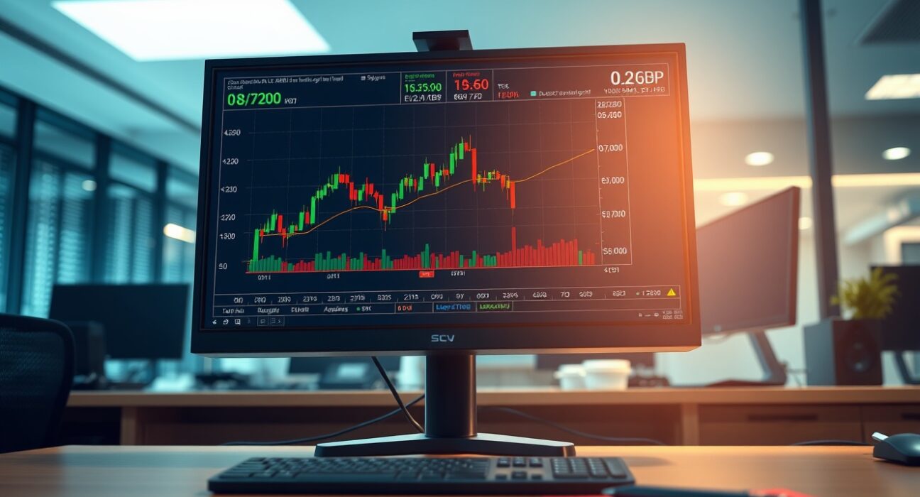 EUR/GBP forex trading chart showing price action above 0.8700 level amid ECB policy decisions