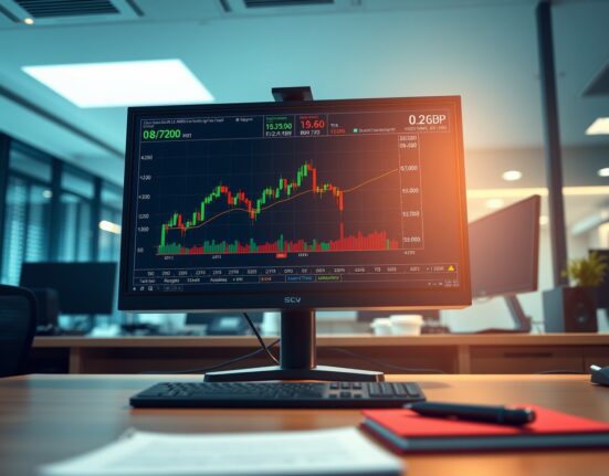 EUR/GBP forex trading chart showing price action above 0.8700 level amid ECB policy decisions