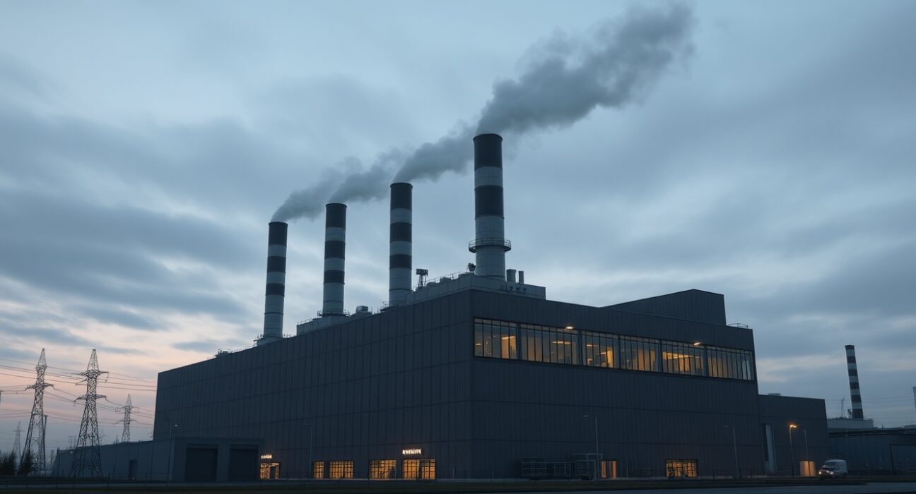 German industrial factory representing the decline in industrial production affecting EUR/GBP