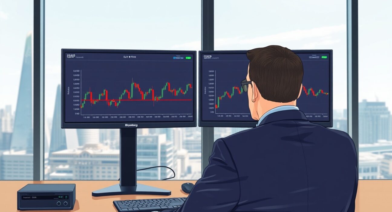EUR/GBP exchange rate analysis on trading terminal amid disappointing economic data from Europe and UK.