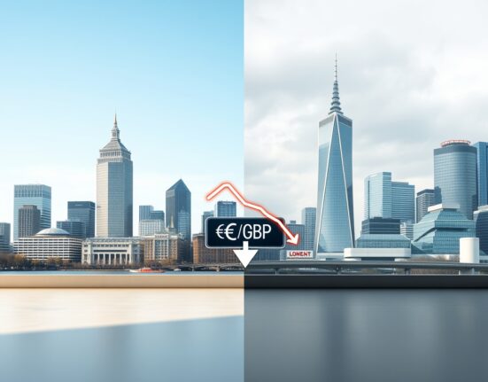 EUR/GBP exchange rate analysis showing divergence between Bank of England and ECB monetary policy.