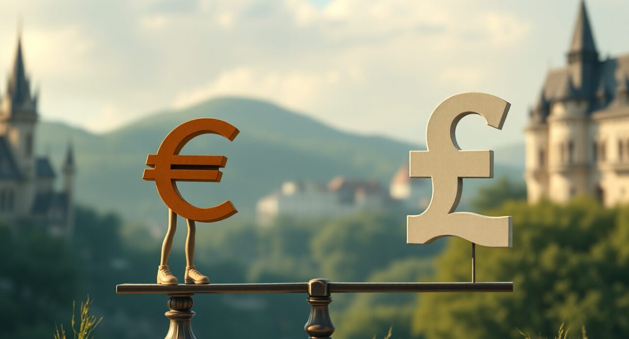 EUR/GBP currency pair weakening as UK economic data outperforms Eurozone indicators