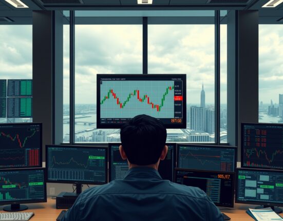 EUR/JPY trading analysis on professional desk during Japan tsunami alert, showing forex market monitoring.