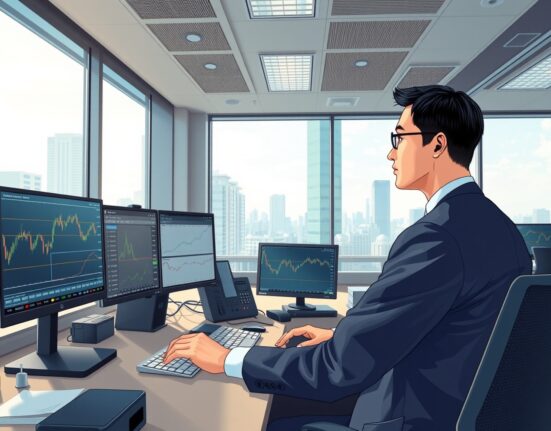 Trader monitoring EUR/JPY currency pair during Bank of Japan policy shift