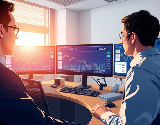 EUR/JPY trading analysis showing currency pair decline amid Eurozone inflation data and ECB policy signals