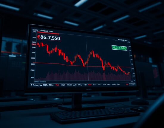 EUR/JPY forex chart showing a sharp decline amid Middle East geopolitical uncertainty and market risk aversion.