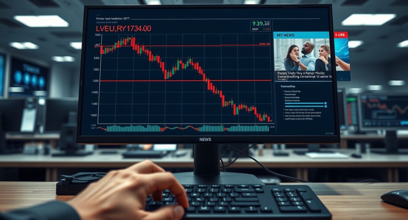 EUR/JPY forex chart declining as Middle East conflict impacts currency markets.