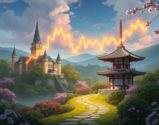 EUR/JPY technical analysis showing the currency pair testing the 50-day exponential moving average resistance level.