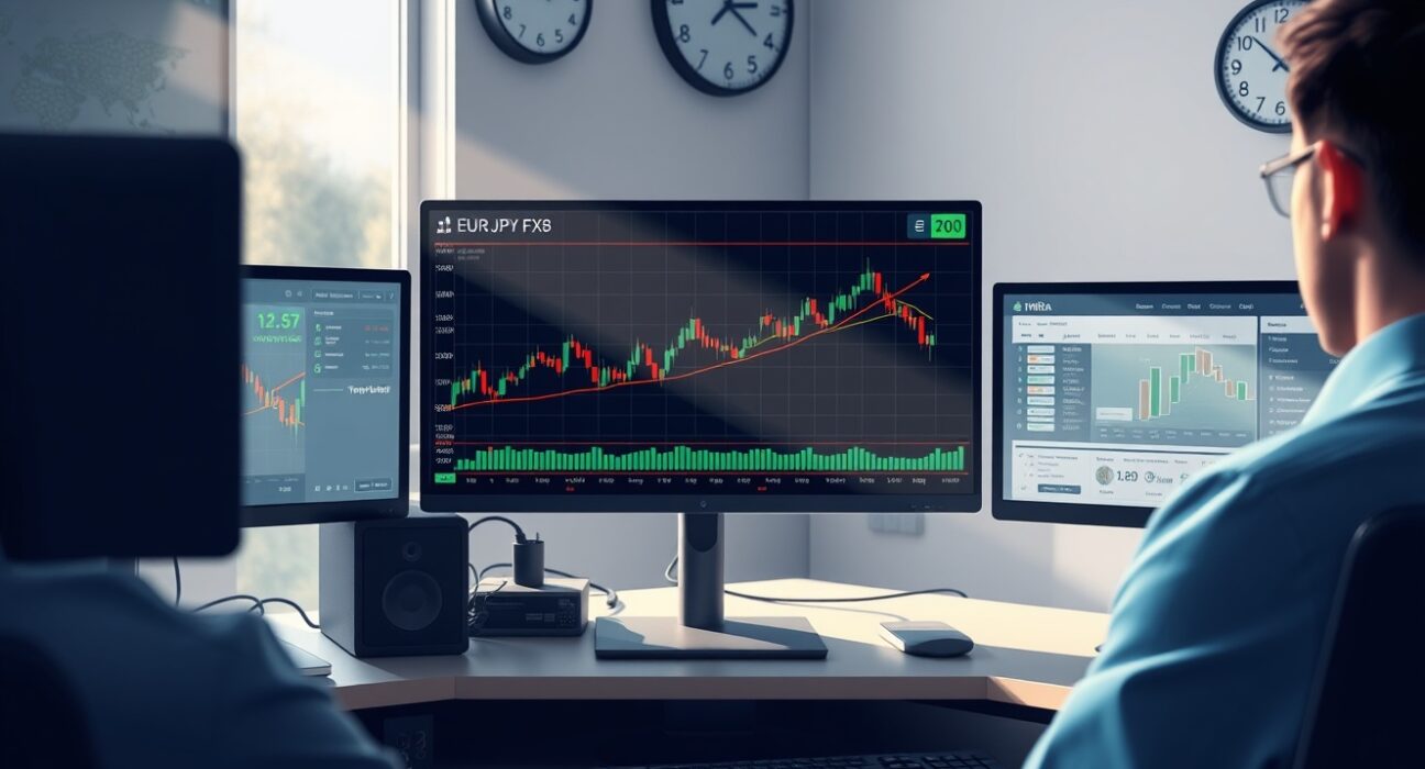 EUR/JPY technical analysis chart showing price holding above 100-day exponential moving average support level