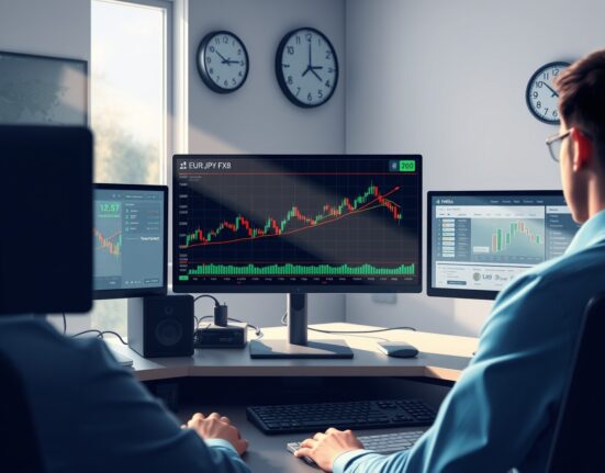 EUR/JPY technical analysis chart showing price holding above 100-day exponential moving average support level