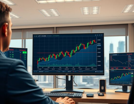 EUR/JPY forecast analysis showing the currency pair's chart at record highs near 187.50 on a professional trading desk.
