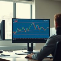 EUR/JPY forecast analysis showing the currency pair's chart on a professional trading desk monitor.
