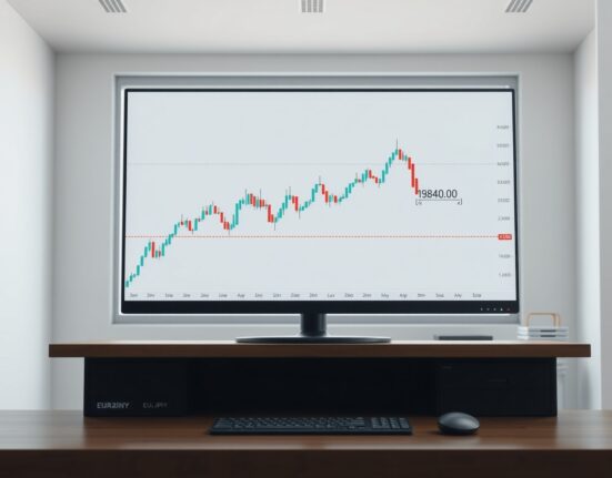 EUR/JPY technical analysis chart showing price holding above the 184.00 support level on a trading desk monitor.