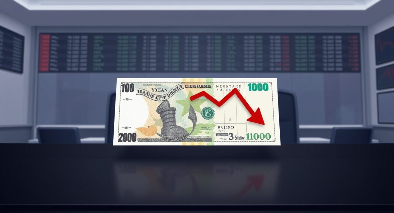 EUR/JPY price forecast shows bearish bias with pair falling to near 183.00, depicted by currency notes and a declining chart.