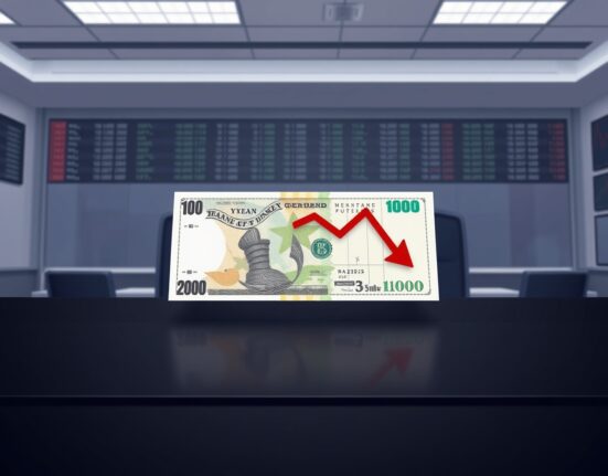 EUR/JPY price forecast shows bearish bias with pair falling to near 183.00, depicted by currency notes and a declining chart.