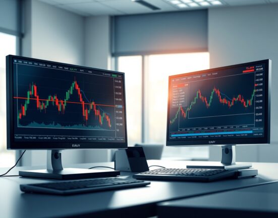 EUR/JPY price forecast analysis showing trading desk with real-time charts testing support levels.
