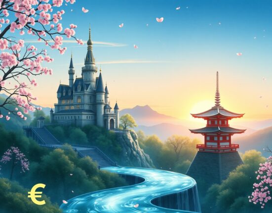 EUR/JPY exchange rate analysis showing Euro and Yen currency relationship with market movements