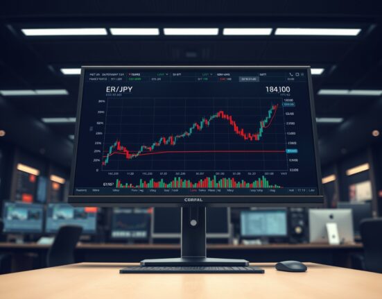 EUR/JPY trading chart analysis showing currency pair strengthening near 184.00 level
