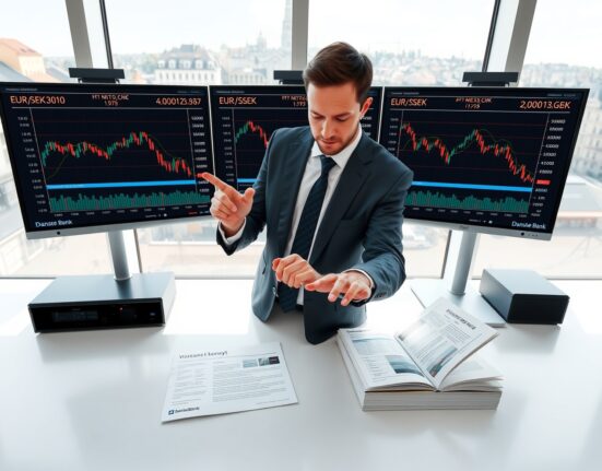 Danske Bank analyst reviews EUR/Scandinavian currency divergence charts showing impact of global risk flows on monetary policy.
