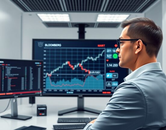 Financial analyst examines Euro exchange rate charts showing trade-weighted strength masking US