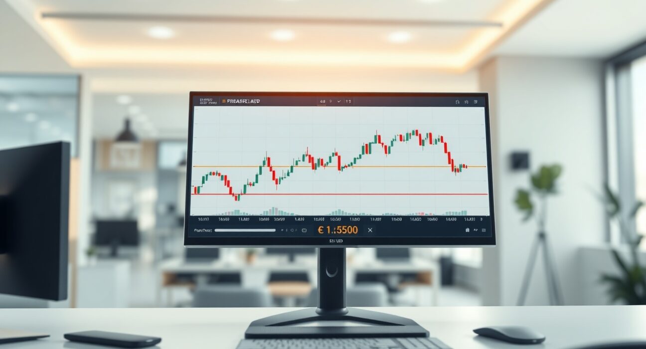 EUR/USD chart analysis showing the critical 1.15 support level under pressure on a professional