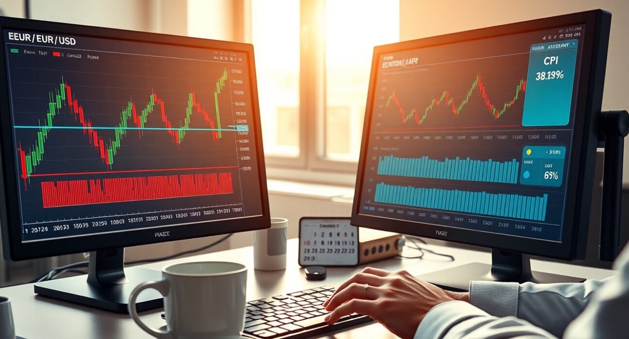 EUR/USD technical analysis showing 200-day moving average resistance ahead of US CPI data release