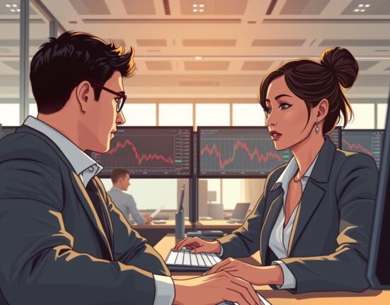 Financial analysts monitor EUR/USD exchange rate charts as the US Dollar gains strength in currency markets.