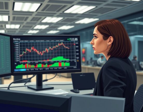 Forex trader analyzing EUR/USD surge above 1.15 on trading terminal, illustrating improved market risk sentiment.