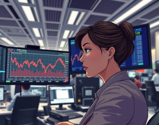 Trader analyzes EUR/USD currency pair falling below 1.1550 on trading terminal.