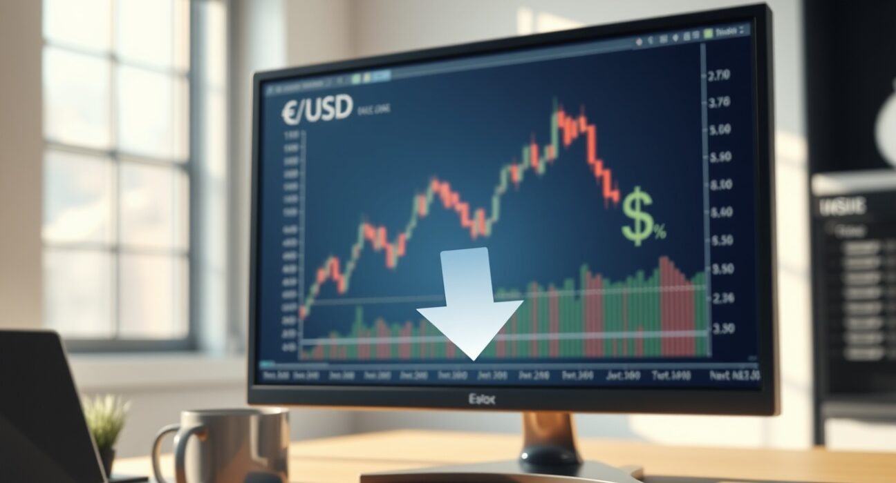 EUR/USD downside bias chart analysis from UOB shows a defined range for the currency pair.