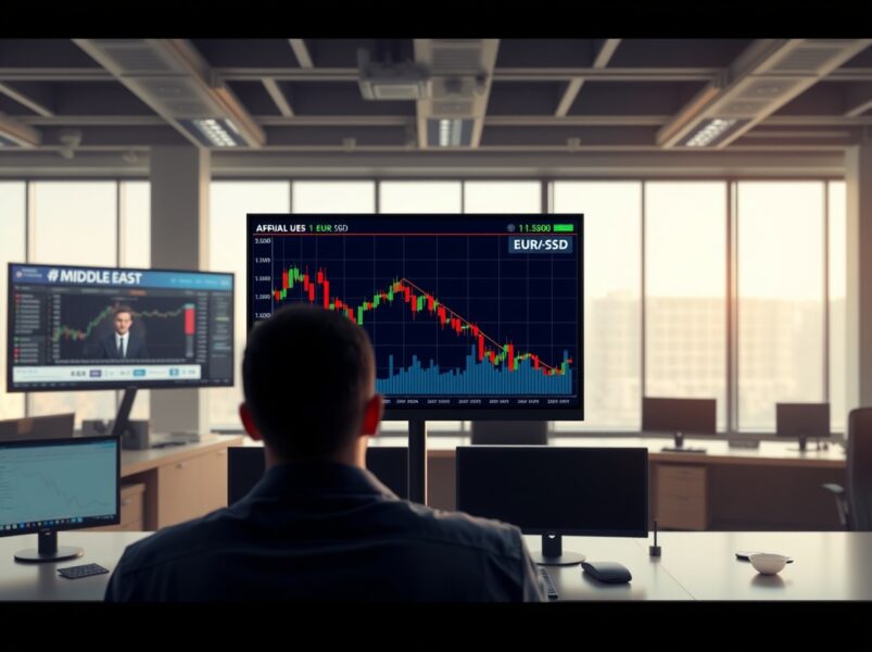 EUR/USD forex chart analysis showing decline amid US jobs data and geopolitical tensions.