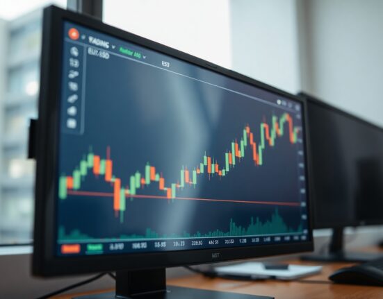 EUR/USD chart showing upward momentum on a trading screen