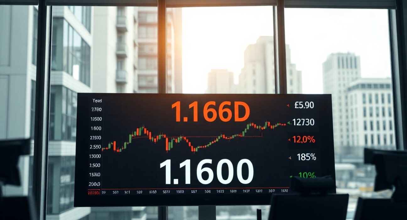 EUR/USD currency pair trading chart showing potential test of 1.1600 level