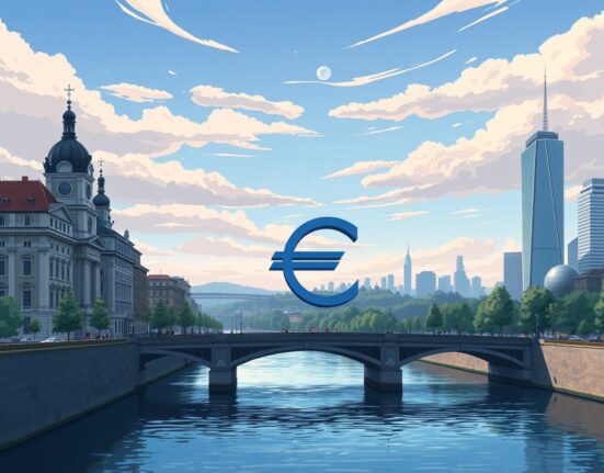 EUR/USD currency pair declining after Federal Reserve signals tighter monetary policy.