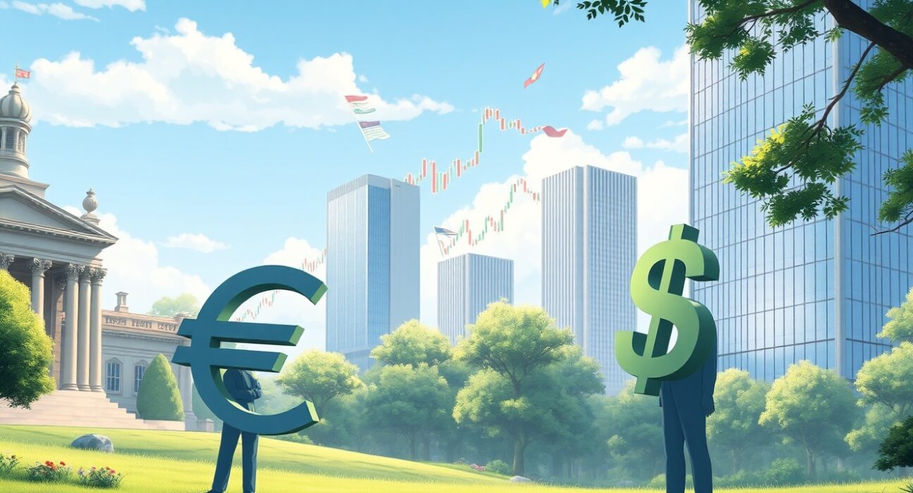 EUR/USD currency pair reacting to strong US economic data showing dollar strength against euro