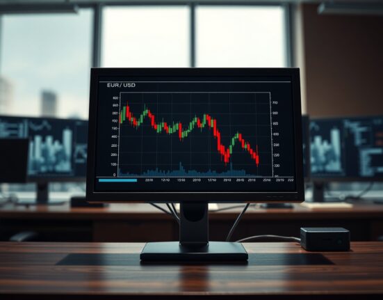 EUR/USD currency chart showing decline after failed US-Iran diplomatic negotiations