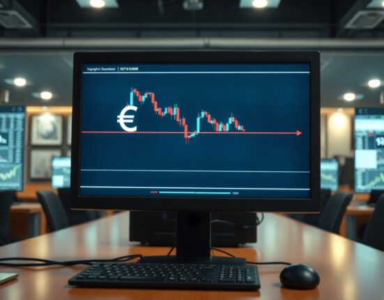 EUR/USD price chart showing flat trading below the 100-day SMA